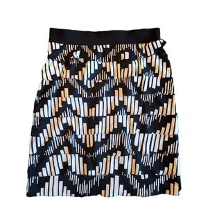 Alfani Black & White Tiered Back Zip Skirt 16